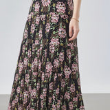 Elegant Floral Pleated Skirt (Midi) - liwisi