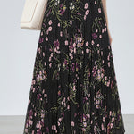 Elegant Floral Pleated Skirt (Midi) - liwisi