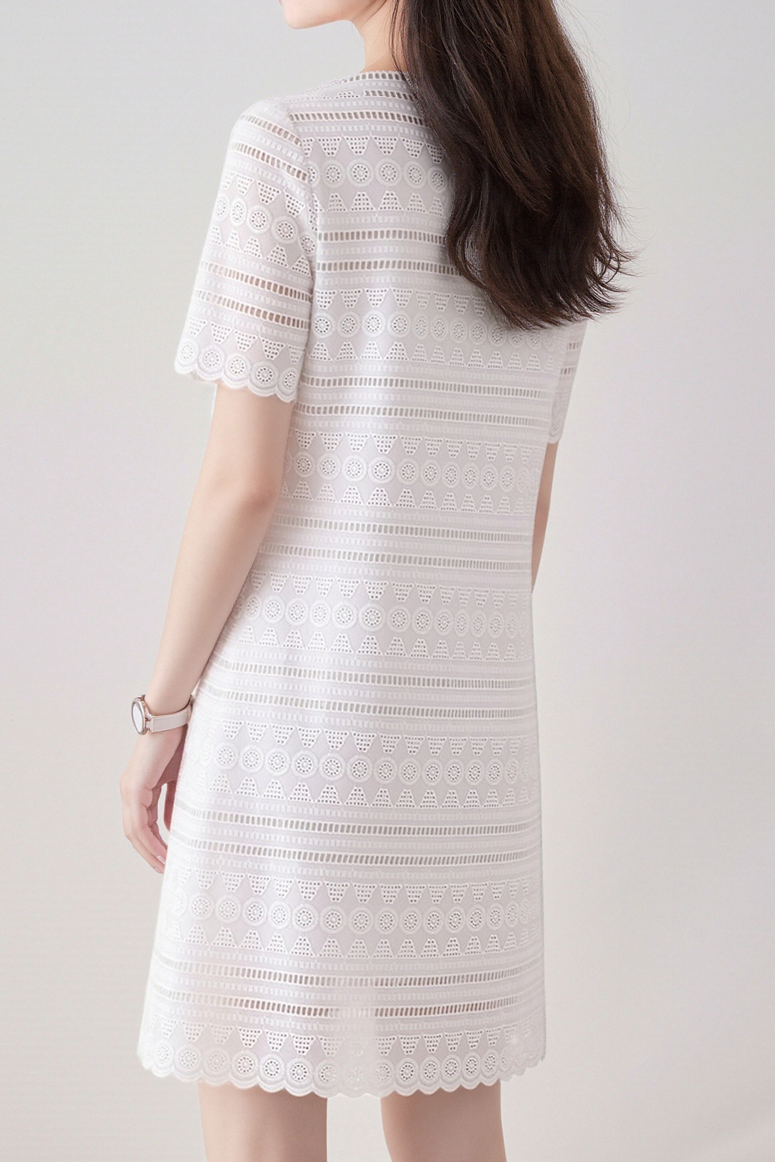 Elegant Hollow Lace Dress - liwisi