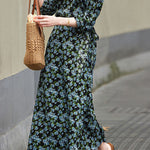 Elegant Floral Wrap Dress - liwisi