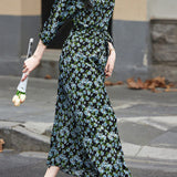 Elegant Floral Wrap Dress - liwisi