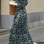 Elegant Floral Wrap Dress - liwisi