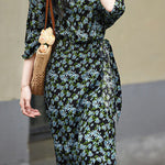 Elegant Floral Wrap Dress - liwisi
