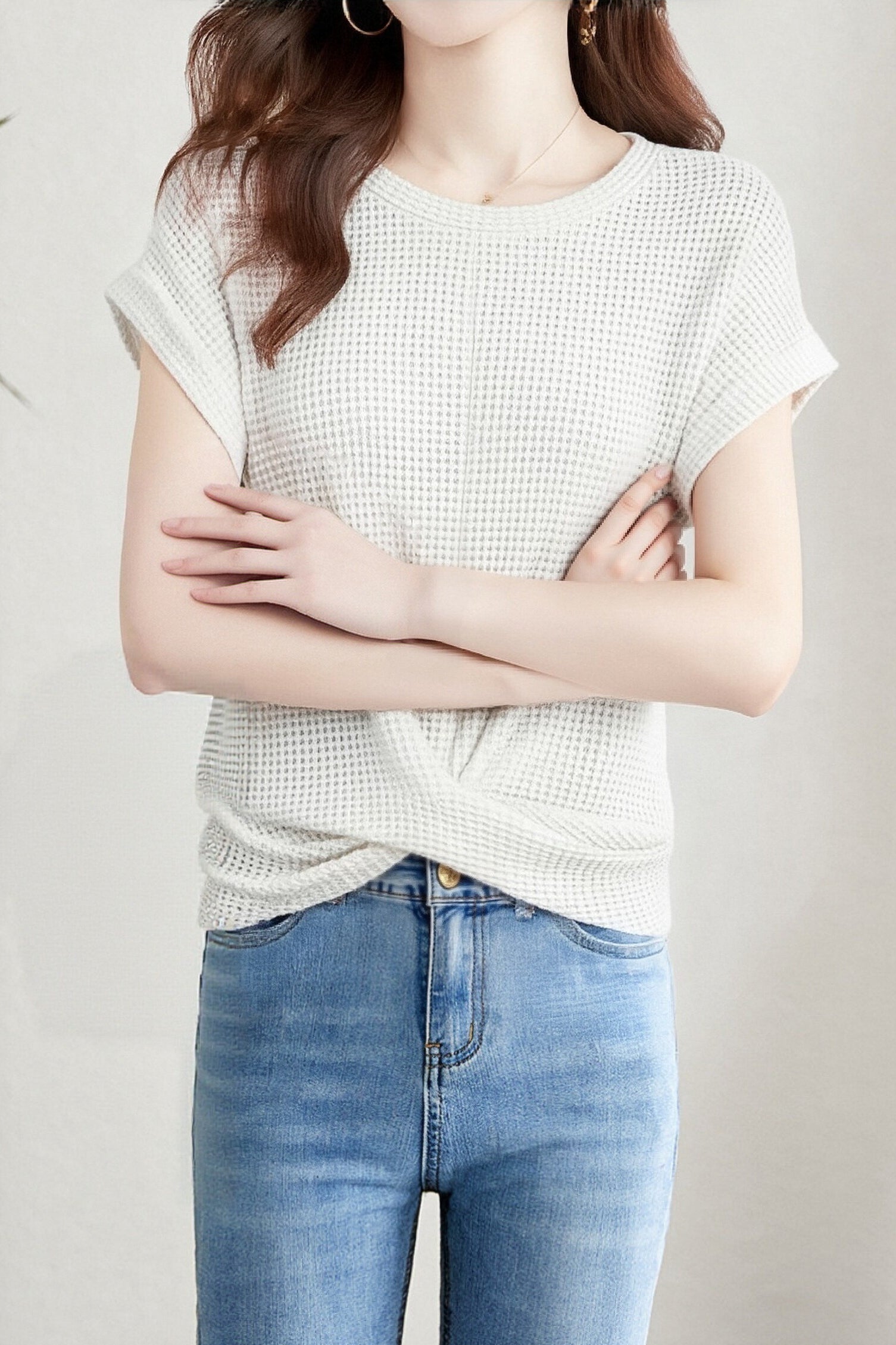 Casual Solid Color Crew Neck Knit Sweater - liwisi