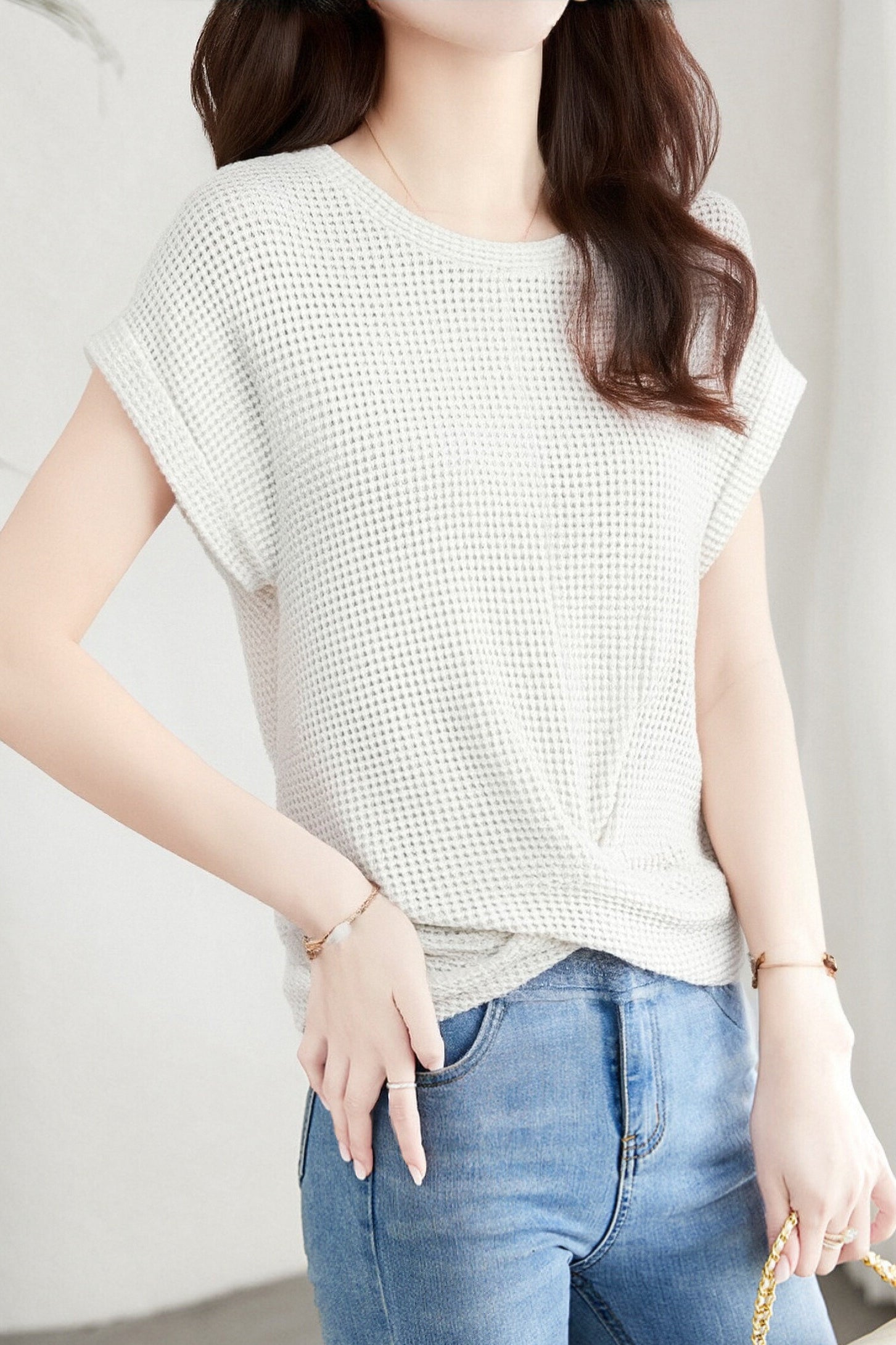 Casual Solid Color Crew Neck Knit Sweater - liwisi