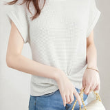 Casual Solid Color Crew Neck Knit Sweater - liwisi