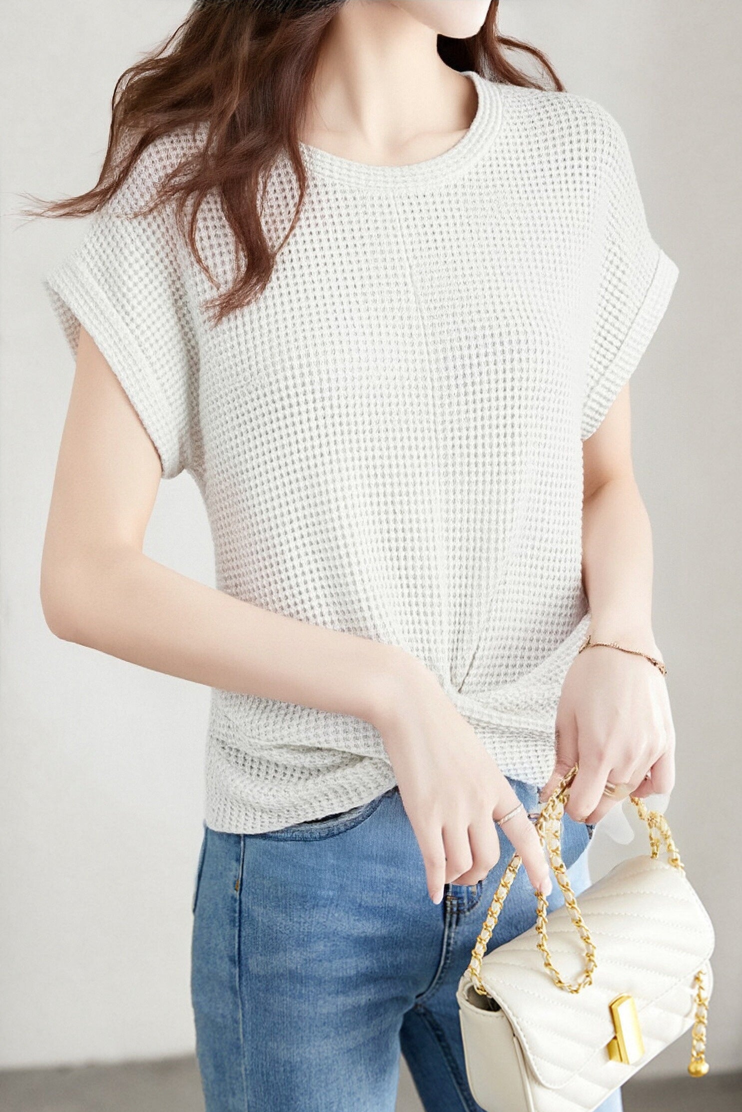 Casual Solid Color Crew Neck Knit Sweater - liwisi