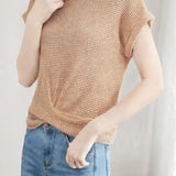Casual Solid Color Crew Neck Knit Sweater - liwisi