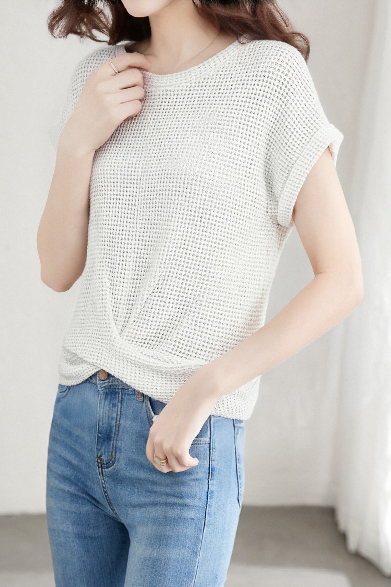 Casual Solid Color Crew Neck Knit Sweater - liwisi