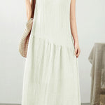 Casual Solid Color Cotton Linen Dress - liwisi