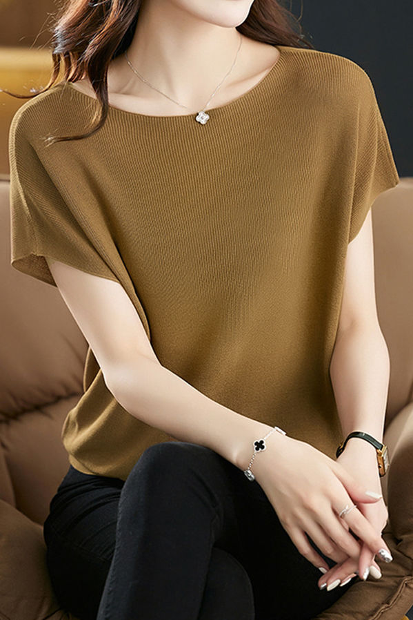 Casual Off Shoulder Batwing Sleeve Knit Sweater - liwisi
