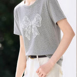 Casual Lace Butterfly Print T-Shirt - liwisi