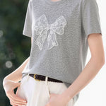 Casual Lace Butterfly Print T-Shirt - liwisi