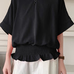 Casual Solid Color V-Neck T-Shirt - liwisi