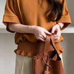 Casual Solid Color V-Neck T-Shirt - liwisi