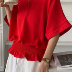 Casual Solid Color V-Neck T-Shirt - liwisi