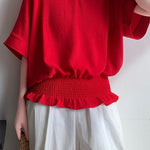 Casual Solid Color V-Neck T-Shirt - liwisi