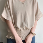 Casual Solid Color V-Neck T-Shirt - liwisi