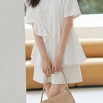 Casual Ruffle Spliced T-Shirt - liwisi