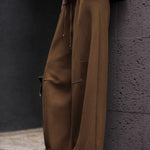 Casual Textured Drawstring Wide-Leg Pants - liwisi