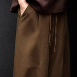 Casual Textured Drawstring Wide-Leg Pants - liwisi