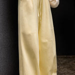 Casual Textured Drawstring Wide-Leg Pants - liwisi