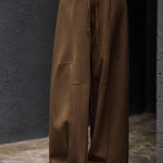 Casual Textured Drawstring Wide-Leg Pants - liwisi