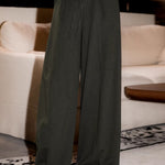 Casual Textured Drawstring Wide-Leg Pants - liwisi