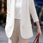 Casual Solid Color Lapel Long-Sleeve Blazer - liwisi