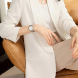 Casual Solid Color Lapel Long-Sleeve Blazer - liwisi