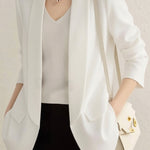 Casual Solid Color Lapel Long-Sleeve Blazer - liwisi