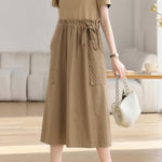 Casual Spliced Tie Waist Dress - liwisi