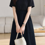 Casual Spliced Tie Waist Dress - liwisi