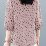 Casual Polka Dot V-Neck Versatile Shirt - liwisi