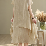 Casual Double Layer Hem Dress - liwisi