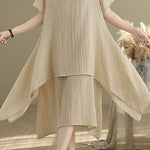 Casual Double Layer Hem Dress - liwisi
