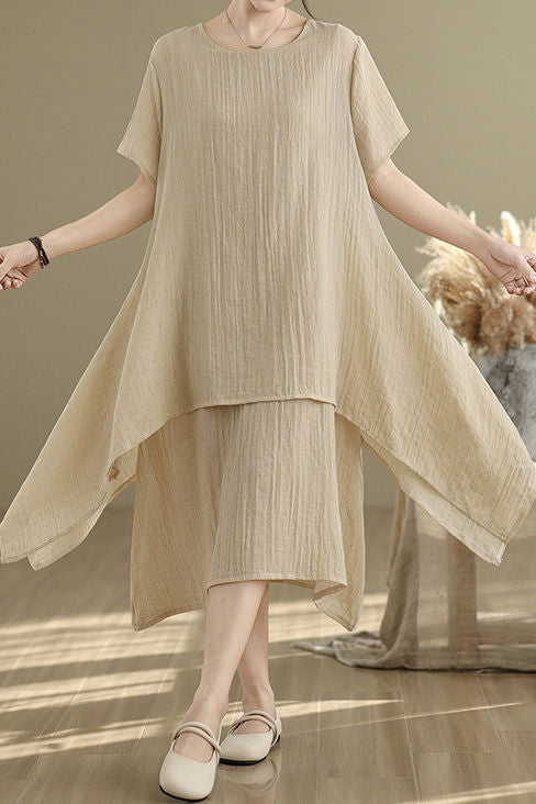 Casual Double Layer Hem Dress - liwisi