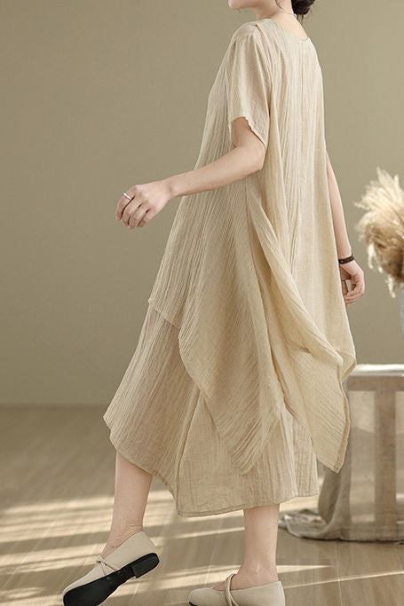 Casual Double Layer Hem Dress - liwisi