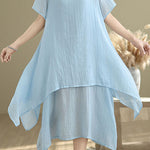 Casual Double Layer Hem Dress - liwisi