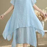 Casual Double Layer Hem Dress - liwisi