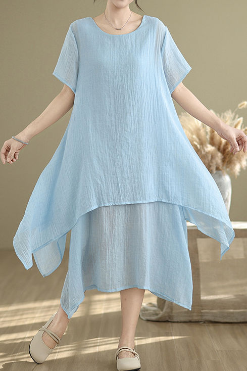 Casual Double Layer Hem Dress - liwisi