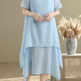 Casual Double Layer Hem Dress - liwisi