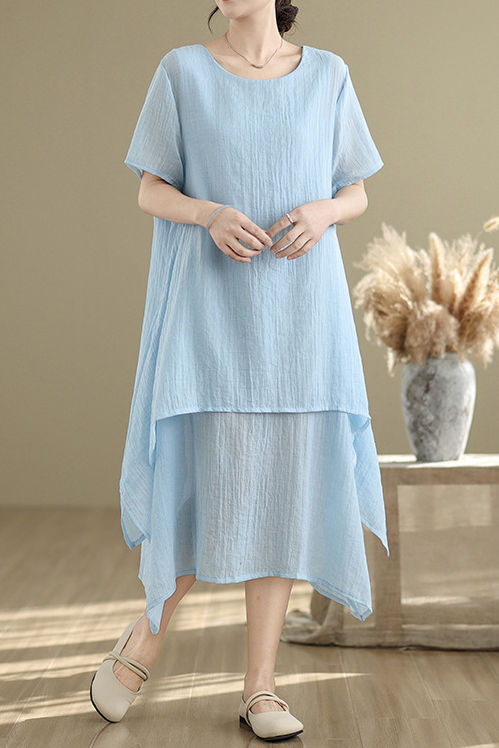 Casual Double Layer Hem Dress - liwisi