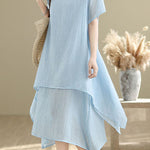 Casual Double Layer Hem Dress - liwisi