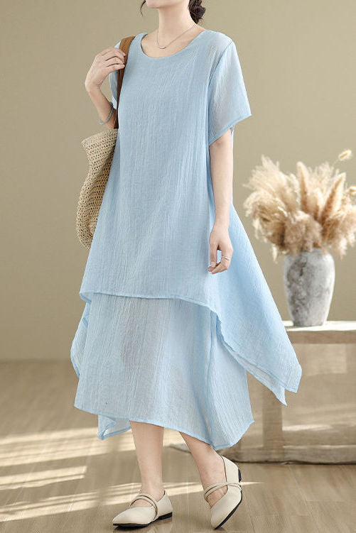 Casual Double Layer Hem Dress - liwisi