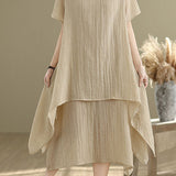 Casual Double Layer Hem Dress - liwisi