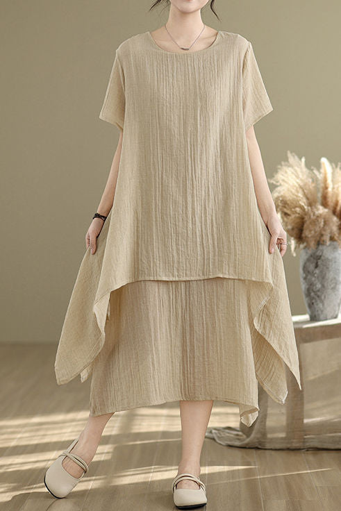 Casual Double Layer Hem Dress - liwisi