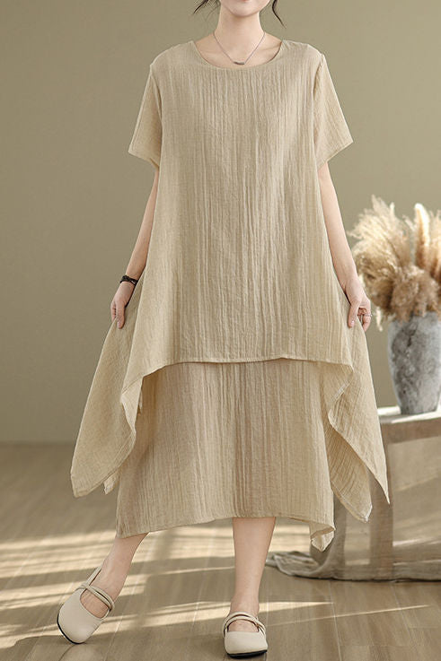 Casual Double Layer Hem Dress - liwisi