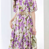 Casual Belted Printed Dress - liwisi
