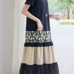 Casual Patchwork T-Shirt Dress - liwisi